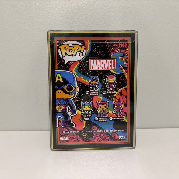 Special Edition Captain America Funko Pop 648 - Blacklight - Picture 3 of 6